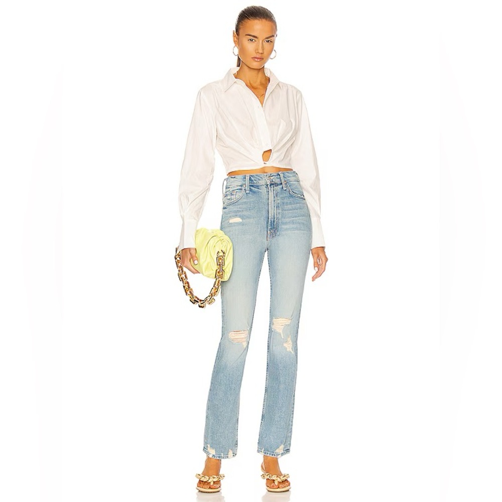 MOTHER high waisted rider skimp jeans in the confession wash size 28